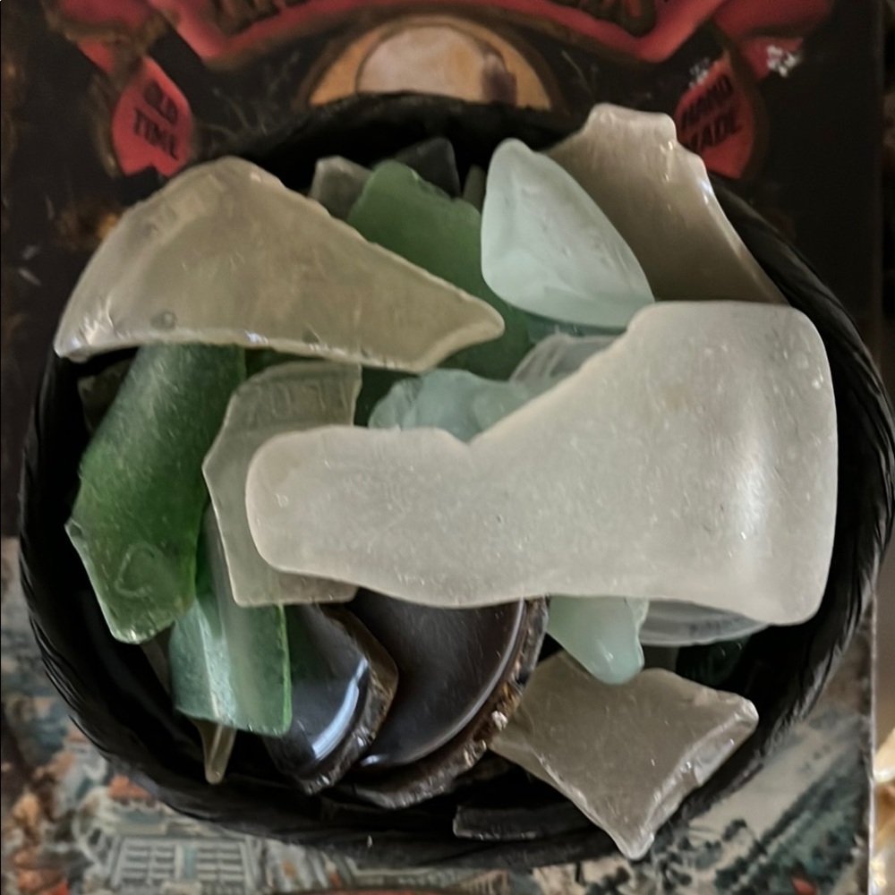 Organic Green and Blue Sea Glass Decor Accents